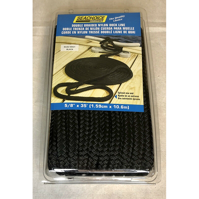 thumbnail image 2 of Mad Dog 5/8 X 20' Double Braid Nylon Dock Lines - Black, Made In USA (1-Year Warranty) 2 of 6
